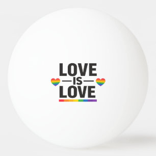 Liebe ist Liebe – Minimalistisches Regenbogen-Herz Tischtennisball