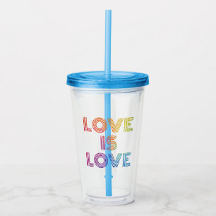 Liebe ist Liebe Moderne Streifen Acryltrinkbecher
