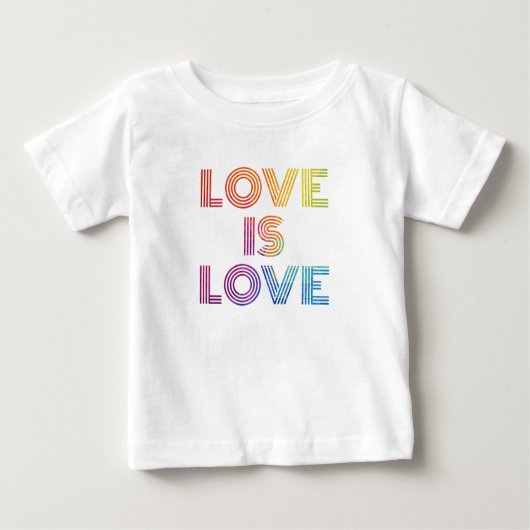Liebe ist Liebe| Moderne Streifen Baby T-shirt (Vorderseite)