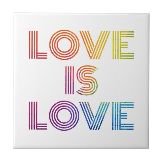 Liebe ist Liebe| Moderne Streifen Fliese (Vorderseite)
