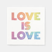 Liebe ist Liebe | Moderne Streifen Serviette (Vorderseite)