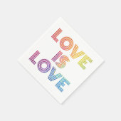 Liebe ist Liebe | Moderne Streifen Serviette (Ecke)