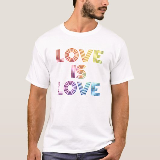 Liebe ist Liebe| Moderne Streifen T-Shirt (Vorderseite)