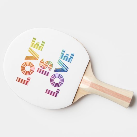 Liebe ist Liebe| Moderne Streifen Tischtennis Schläger (Seitenansicht)