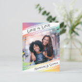 Liebe ist Liebe Moderner Regenbogen Fügen Sie Ihr Postkarte (Stehend Vorderseite)