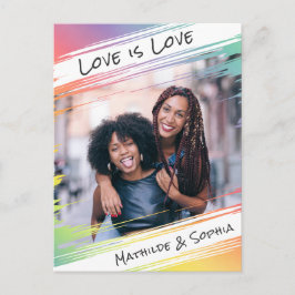 Liebe ist Liebe Moderner Regenbogen Fügen Sie Ihr  Postkarte