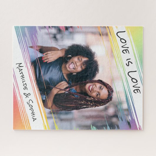 Liebe ist Liebe Moderner Regenbogen Fügen Sie Ihr  Puzzle (Horizontal)