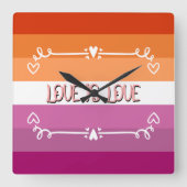 Liebe ist Liebe Monatsmauer-Uhr Quadratische Wanduhr (Vorderseite)