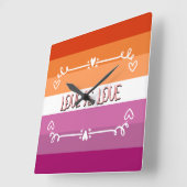 Liebe ist Liebe Monatsmauer-Uhr Quadratische Wanduhr (Winkel)