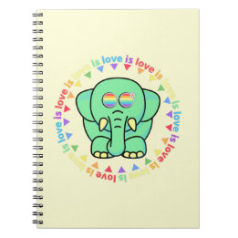 Liebe ist Liebe Niedlich Elephant LGBTQ Prix Noteb Notizblock