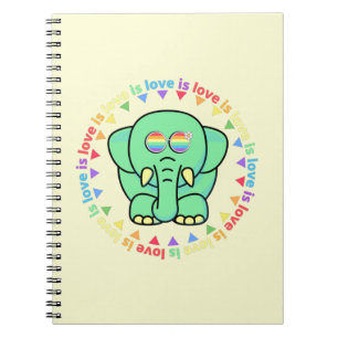 Liebe ist Liebe Niedlich Elephant LGBTQ Prix Noteb Notizblock