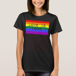 Liebe ist Liebe Niedlich LGBTQ Gay Pride Flag Que T-Shirt