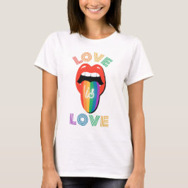 Liebe ist Liebe Niedlich Lips LGBTQ Monat T-Shirt