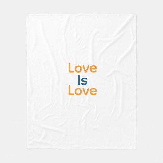Liebe ist Liebe orange blauer Stolz LGBTQ Gay Fleecedecke (Vorderseite)