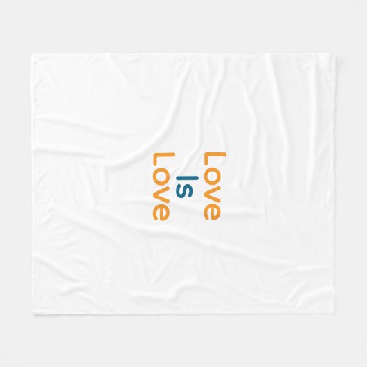 Liebe ist Liebe orange blauer Stolz LGBTQ Gay Fleecedecke (Vorderseite (Horizontal))