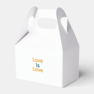Liebe ist Liebe orange blauer Stolz LGBTQ Gay Geschenkschachtel