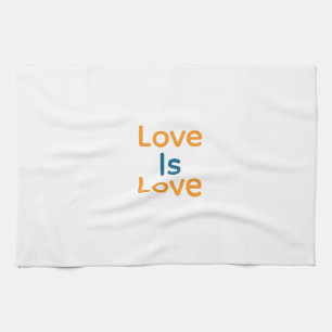 Liebe ist Liebe orange blauer Stolz LGBTQ Gay Geschirrtuch