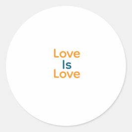 Liebe ist Liebe orange blauer Stolz LGBTQ Gay Runder Aufkleber
