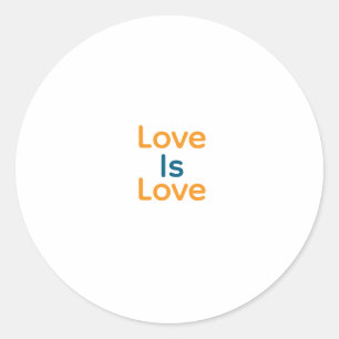 Liebe ist Liebe orange blauer Stolz LGBTQ Gay Runder Aufkleber