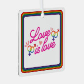 "Liebe ist Liebe" Ornament Aus Metall (Vorderseite Rechts)