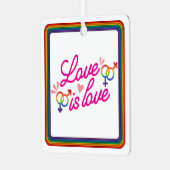 "Liebe ist Liebe" Ornament Aus Metall (Vorderseite links)