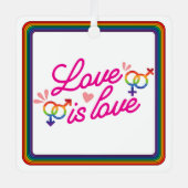 "Liebe ist Liebe" Ornament Aus Metall (Vorderseite)