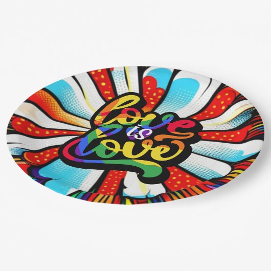 Liebe ist Liebe Pappteller (Schrägansicht)