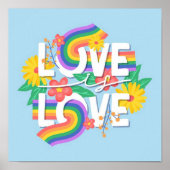 Liebe ist Liebe Pastel Gay Pride Regenbogen Poster (Vorne)