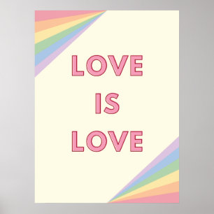 Liebe ist Liebe Pastel Rainbow Design - LGBTQ+ Pri Poster
