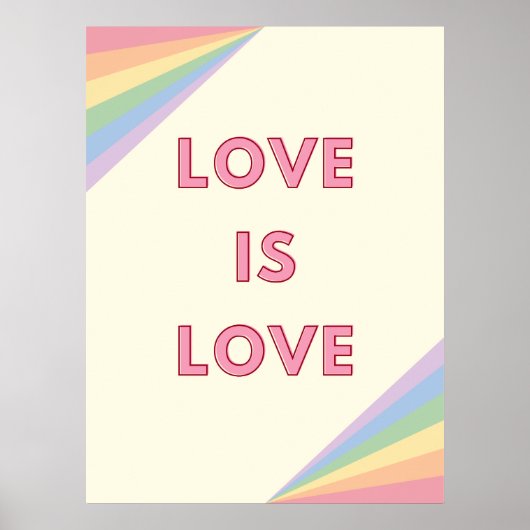 Liebe ist Liebe Pastel Rainbow Design - LGBTQ+ Pri Poster (Vorne)