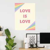 Liebe ist Liebe Pastel Rainbow Design - LGBTQ+ Pri Poster (Heimbüro)