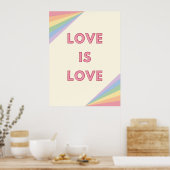 Liebe ist Liebe Pastel Rainbow Design - LGBTQ+ Pri Poster (Küche)