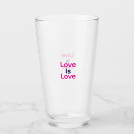 Liebe ist Liebe pink lila farbigen Stolz LGBTQ Gay Glas