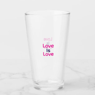 Liebe ist Liebe pink lila farbigen Stolz LGBTQ Gay Glas