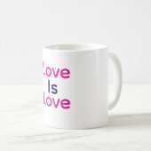 Liebe ist Liebe pink lila farbigen Stolz LGBTQ Gay Kaffeetasse (VorderseiteRechts)