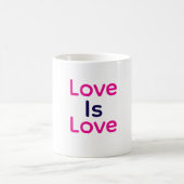 Liebe ist Liebe pink lila farbigen Stolz LGBTQ Gay Kaffeetasse (Mittel)