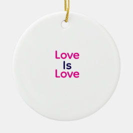 Liebe ist Liebe pink lila farbigen Stolz LGBTQ Gay Keramik Ornament