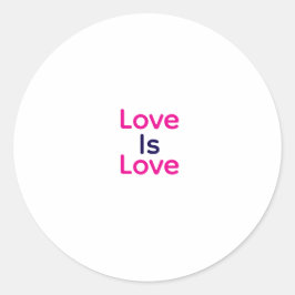 Liebe ist Liebe pink lila farbigen Stolz LGBTQ Gay Runder Aufkleber