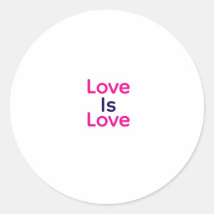 Liebe ist Liebe pink lila farbigen Stolz LGBTQ Gay Runder Aufkleber