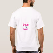 Liebe ist Liebe pink lila farbigen Stolz LGBTQ Gay T-Shirt (Rückseite)