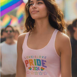 Liebe ist Liebe-Pride 2024 LGBTQ Rainbow Pride Des Tank Top