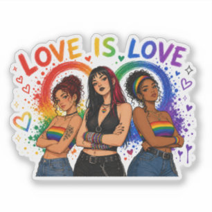Liebe ist Liebe Pride Aufkleber