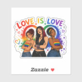 Liebe ist Liebe Pride Aufkleber (Blatt)