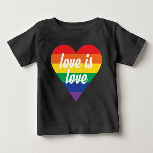 Liebe ist Liebe Pride Heart Baby Shirt (Vorderseite)