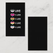 Liebe ist Liebe Pride LGBT Equal Rights bunt Visitenkarte (Vorne/Hinten)