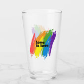 Liebe ist Liebe-Pride LGBTQ-Regenbogenmotiv Glas (Rückseite)