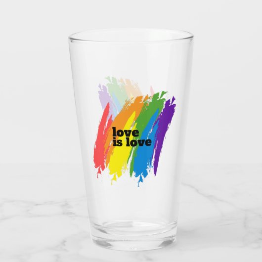 Liebe ist Liebe-Pride LGBTQ-Regenbogenmotiv Glas (Rückseite)