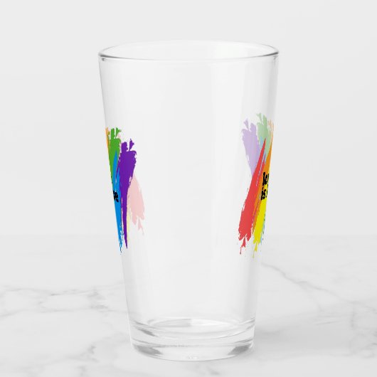 Liebe ist Liebe-Pride LGBTQ-Regenbogenmotiv Glas (Links)