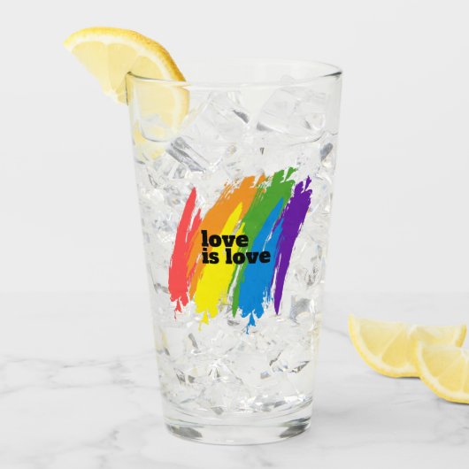 Liebe ist Liebe-Pride LGBTQ-Regenbogenmotiv Glas (Vorderseite Ice)