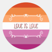 Liebe ist Liebe Pride Monat Runder Aufkleber (Vorderseite)